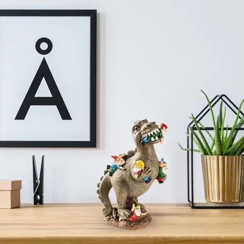 बगीचे में डायनासोर की मूर्तियाँ, बौने डायनासोर खाने वाले ग्नोम, आभूषण, हस्तशिल्प, मौसमरोधी, मज़ेदार, प्यारा क्रिसमस पार्टी सजावट 8 best sales लॉन के आभूषण - №2