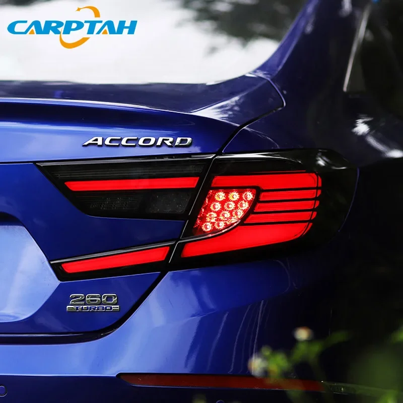Car LED Tail Lights Taillight For Honda Accord 10 2018-2022 Rear Lamp DRL + Dynamic Turn Signal + Reverse Light + Brake LED