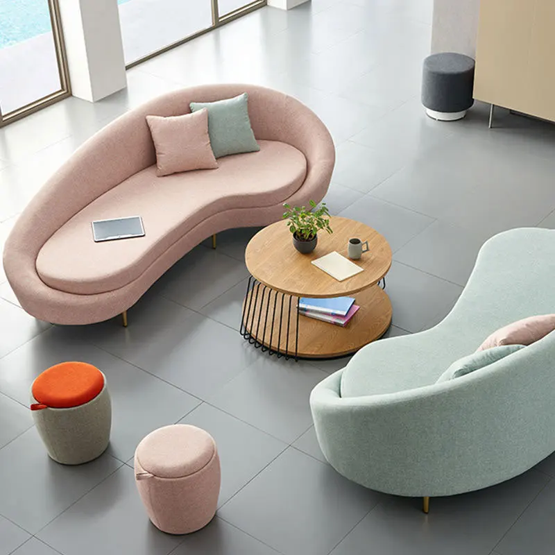 & Modern Urban Style Office Reception Sofa  Luxury Office  for Hotel Lobby  Fabric Material  and Table for  Reception