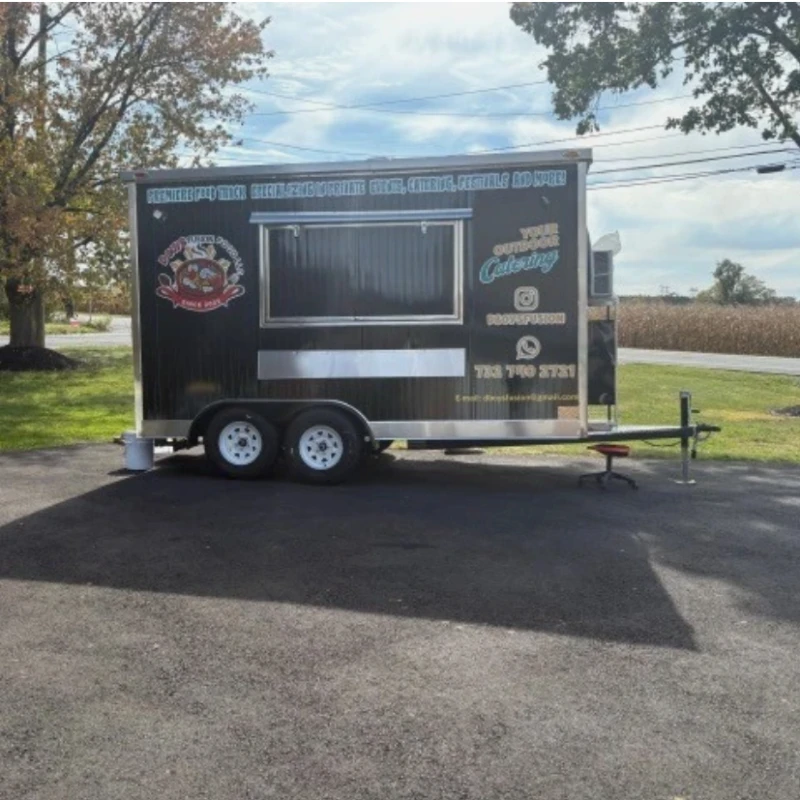 Street Modern Food Trailer Ice Cream Waffle Commercial Mobile Food Trailer Cart Dessert Donut Luxury Food Truck Mobile Kiosk