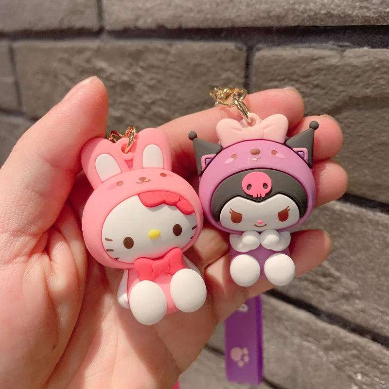 Anime Sanrio Hello Kitty Figurki Brelok Kuromi My Melody Figurka akcji Model PVC Breloczek Cinnamoroll Figurka Prezenty urodzinowe