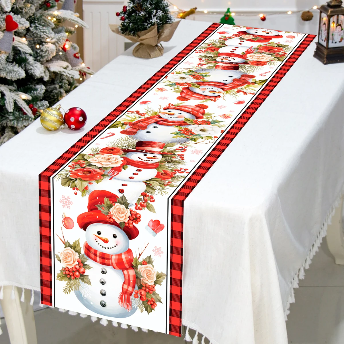 Weihnachts-Tischläufer, Weihnachtsfeier-Dekoration, 2025, Weihnachts-Tischdekoration, Weihnachtsmann, Tischflagge, Navidad, Natal, Neujahr, Geschenk 2026