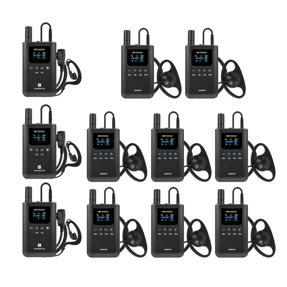 Retekess Tour Guide System TT129 Vollduplex-Kommunikationssystem, kabelloser Audio-Guide, drei Sendermikrofone für Tourismus-Meetings – Detail 25