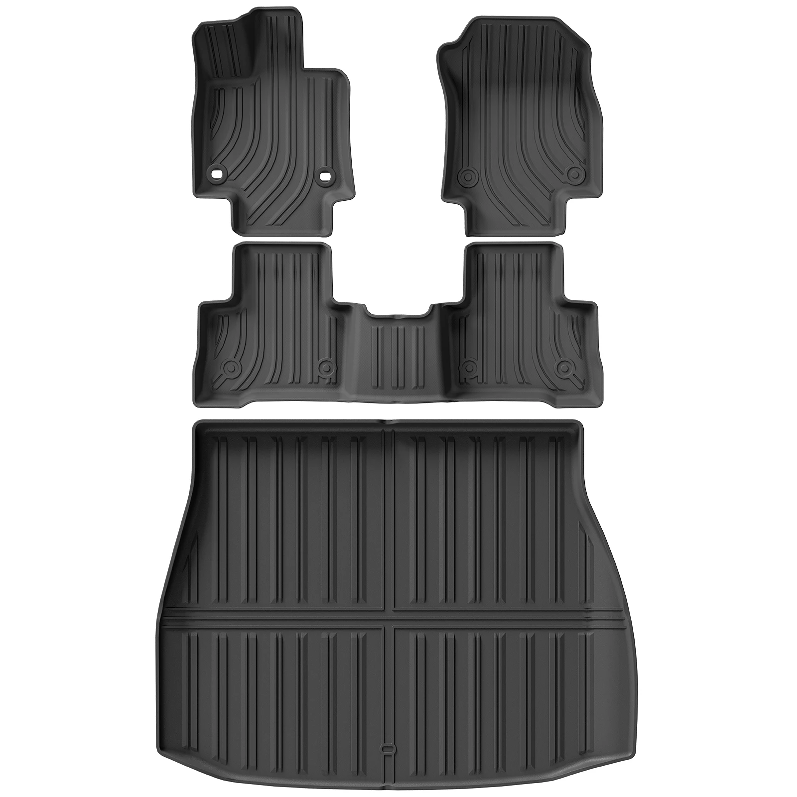 Für Toyota Harrier 80 Venza 2021-2025 TPE 3D Autofußmatten Kofferraummatte/Rückenlehnenpolster Wasserdicht Schwarz – Detail 10