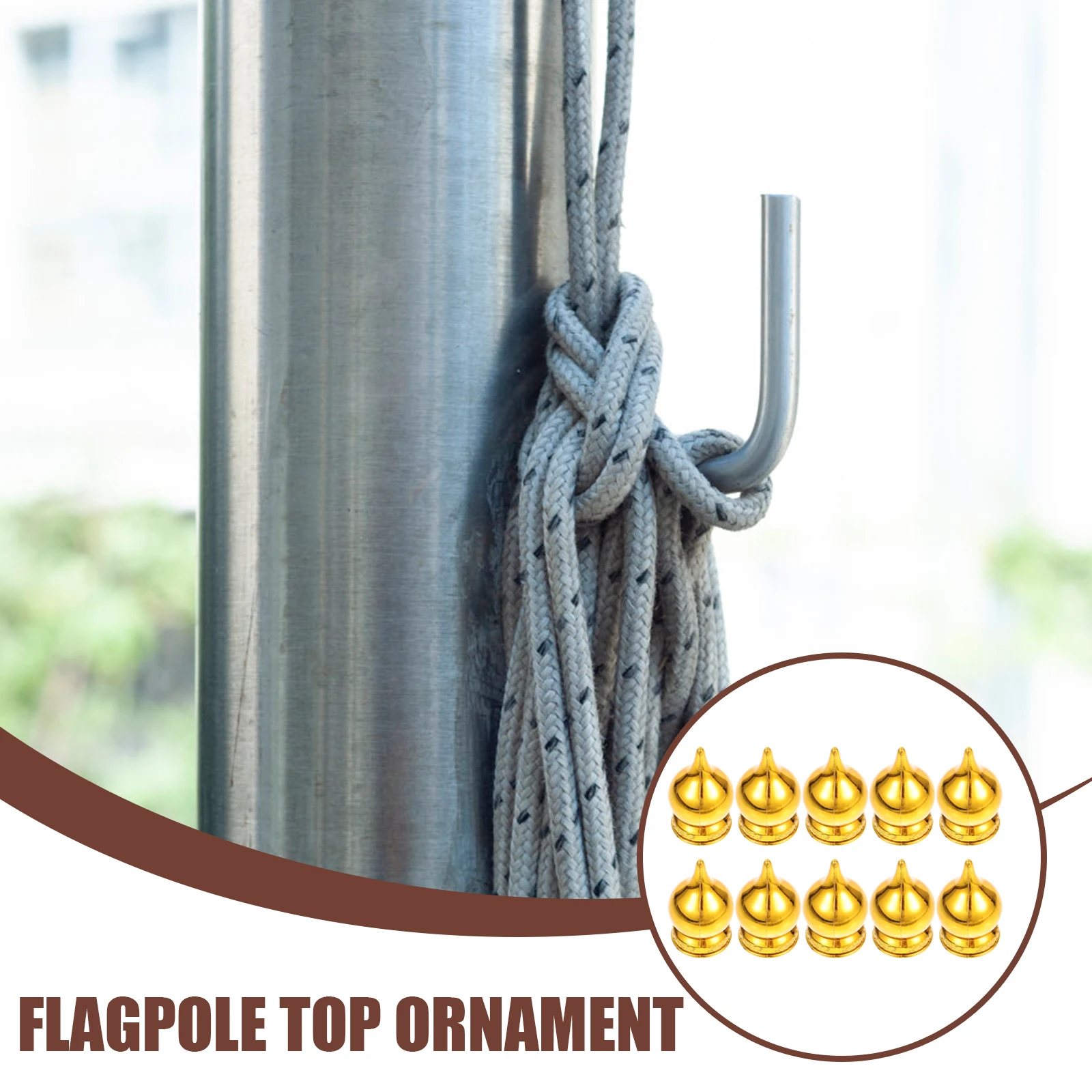 

10Pcs Flagpole Finial Topper Plastic Flag Pole Replacement Parts Decorative Outdoor Flag Pole Ball Head Flagpole Topper