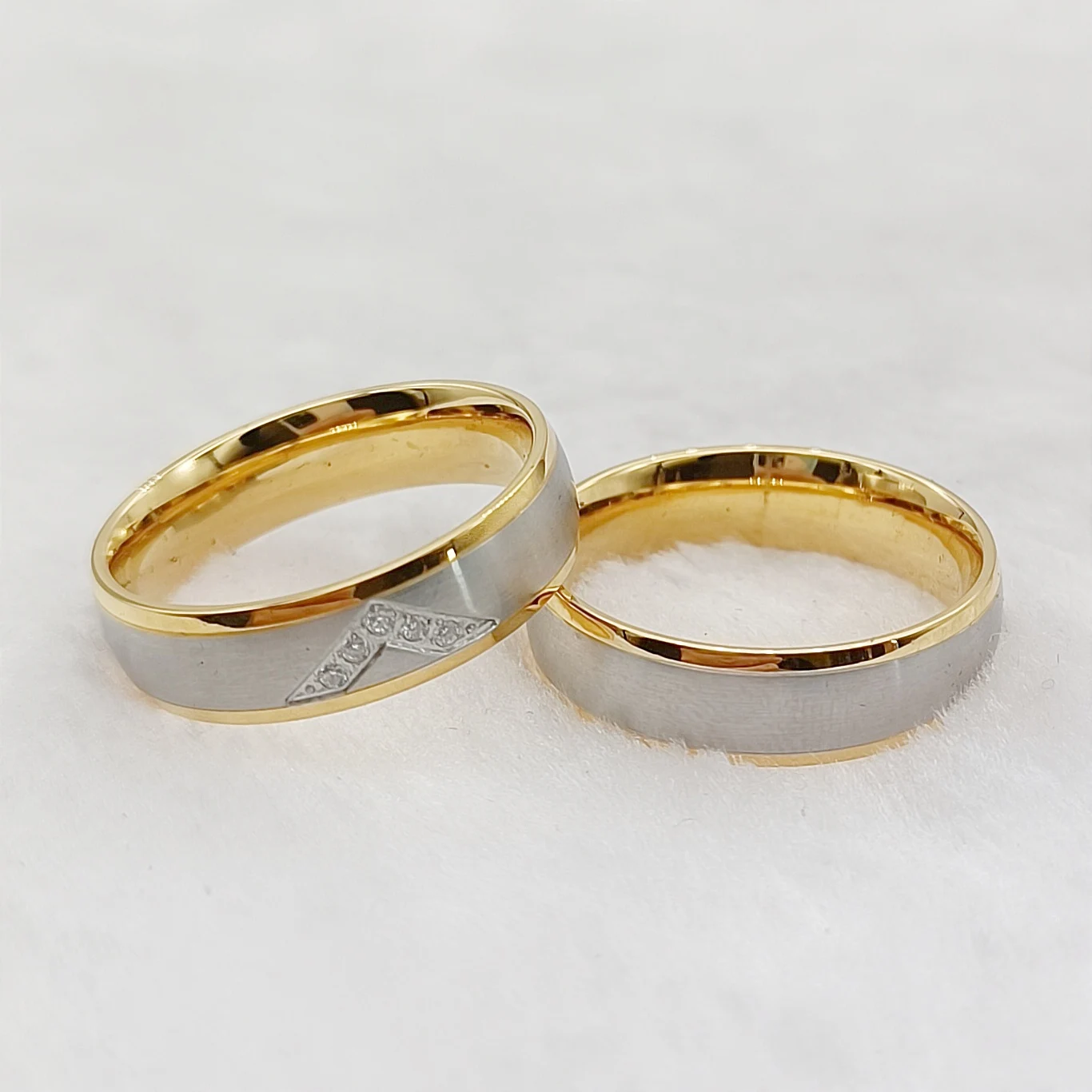 Unique Wife and Husband Married Wedding Rings Set for Couples Surgical Stainless Steel Jewelry Alliance