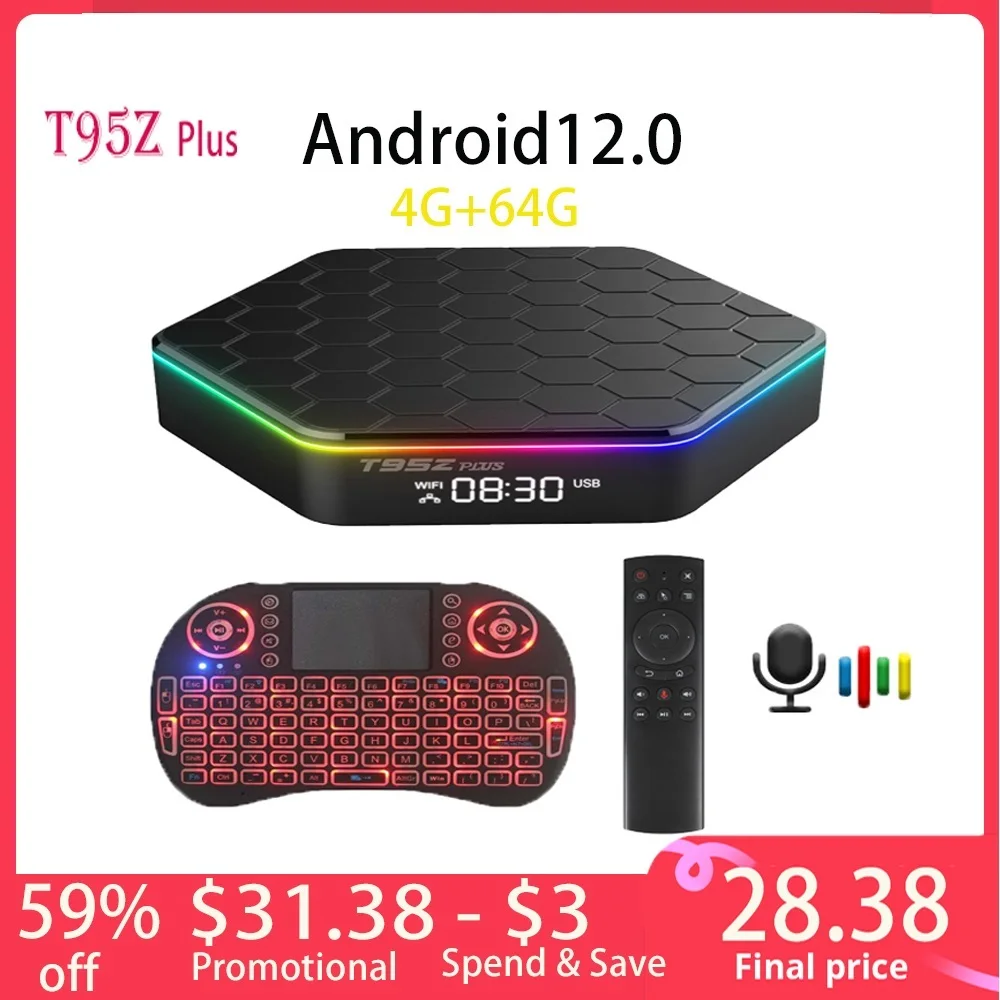 Top T95 Android 12.0 TV Box 2.4G & 5G Dual Band Wifi6 BT 5.0 Smart Android TV Box 6k Media Player Set Top Box T95Z PLUS