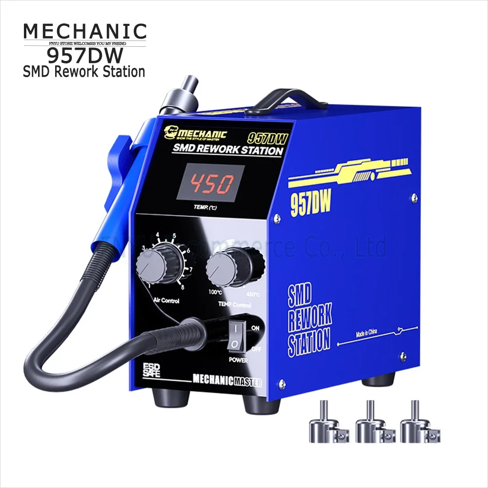 Soldering Station MECHANIC 957DW Desoldering Station Double Vortex Hot Air Rework Station Fast Heating for Main Board Tin Solder