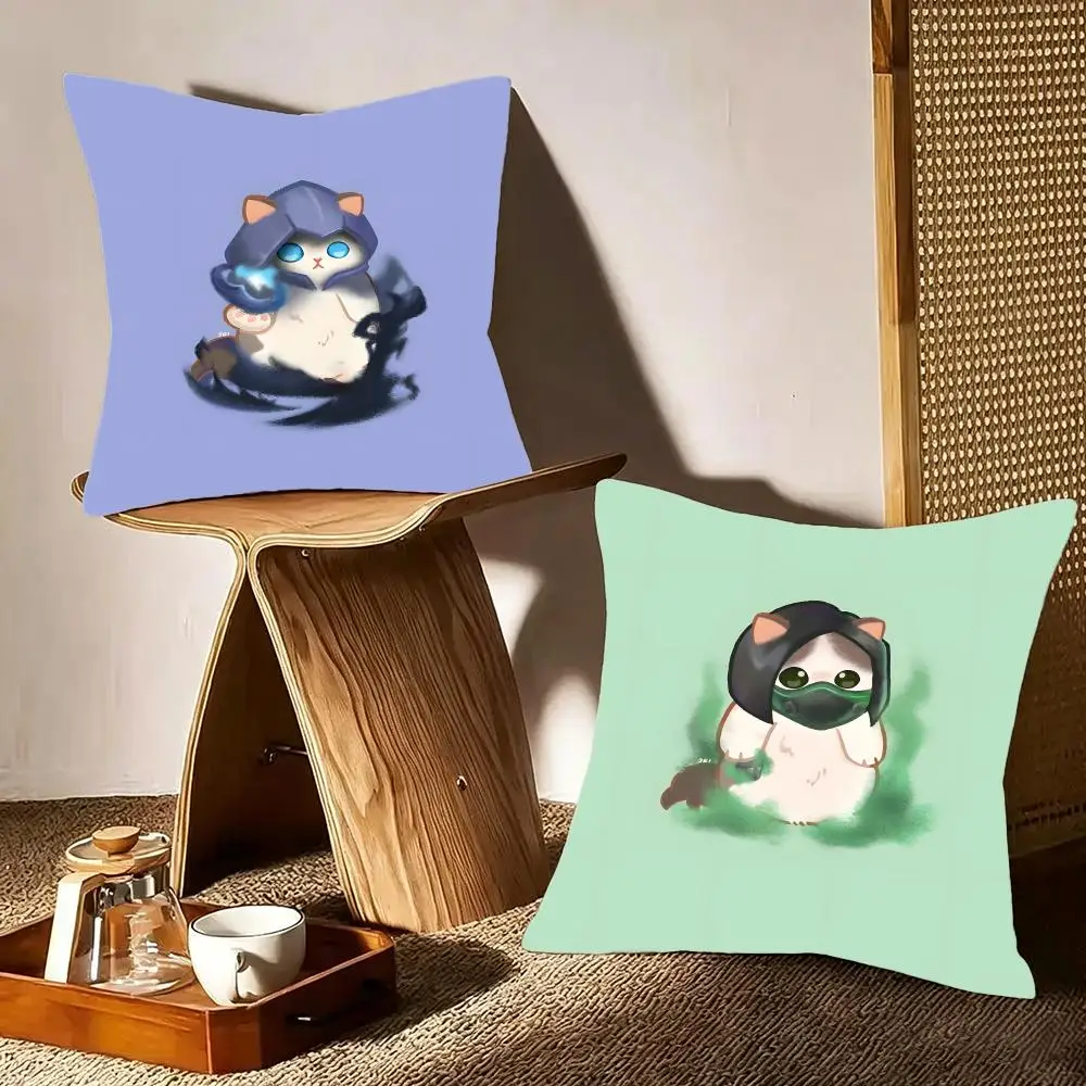 Game Shooter Valorant Cushion Cover Crystal velvet sofa Aesthetic room decor Car seat back cushion
