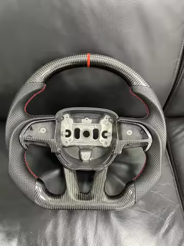REAL CARBON FIBER STEERING WHEEL FOR DODGE CHALLENGER HELLCAT CHARGER SRT