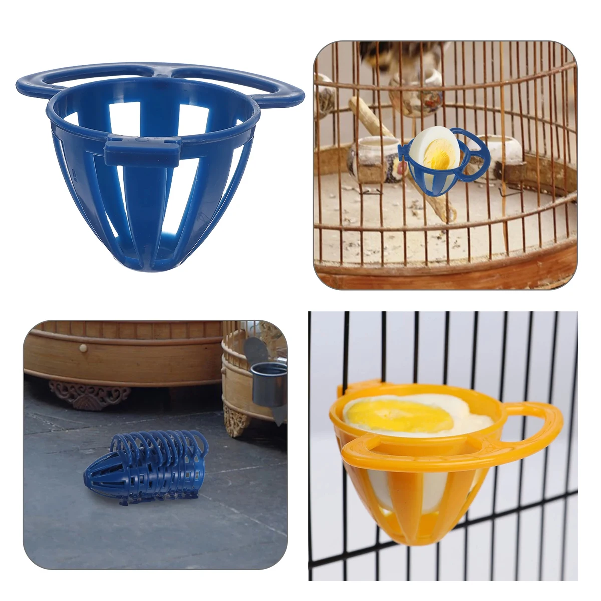 Cesta de alimentación para loros y pájaros, jaula colgante para frutas y verduras, soporte para contenedor de huevos, cuenco para Nido Canario y Paloma, utensilios de alimentación para pájaros y mascotas, 5 uds.