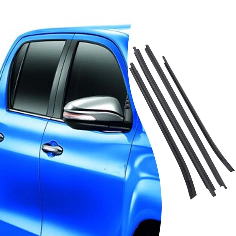 

4piece set ABS rubber For Toyota HILUX 2005-2015 car window bead seal car exterior protection replacement parts OE: 68161-0K010