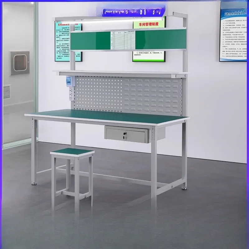 

Single-sided anti-static workbench with lamp factory assembly line dust-free workshop inspection work table computer table
