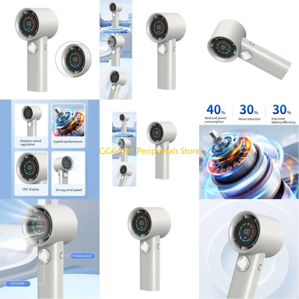 

U55B Digital Display Rechargeable Handheld Fan with USB Cable for Travel Office