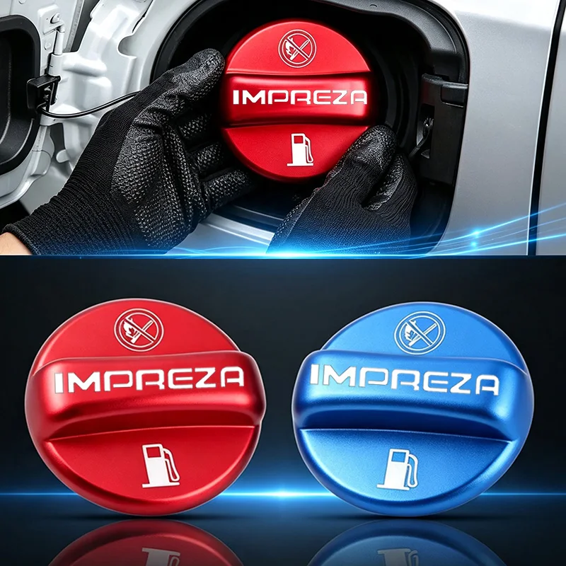 Metal Car Fuel Filler Door Cover Fuel Tank Gas Protective Caps For Subaru IMPREZA Logo Forester XV Outback Accessories