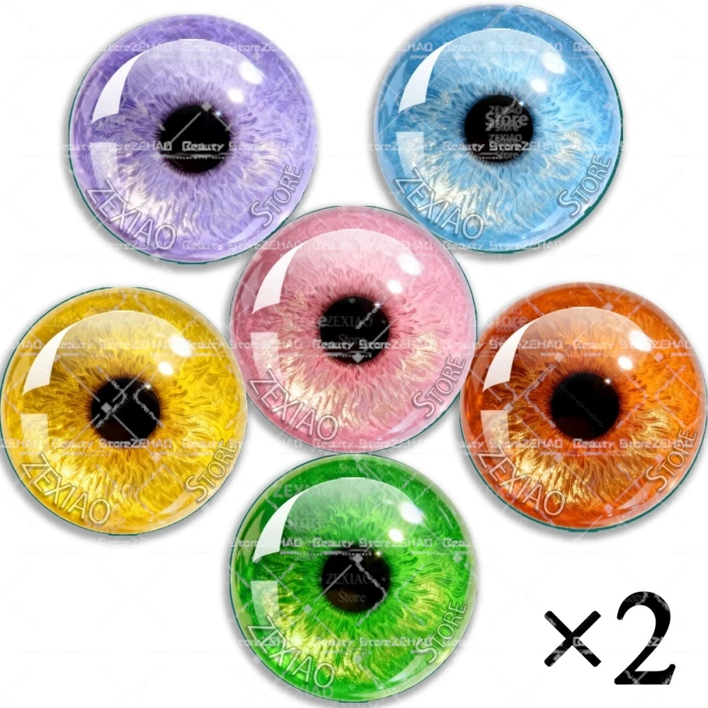 Blythe Doll Eye Chips Colorful Pupil Eyes Chips Suitable Thin Pupil Eyes Accessories Dragon Eyes Chips Gift 12Pcs/Bag MS002