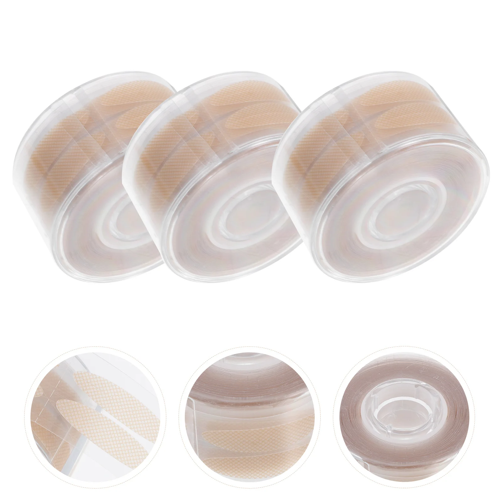 3 rotoli di nastro naturale per doppia palpebra, strumento per il trucco degli occhi, facile da usare per gli occhi più grandi e arrotondati, adesivo per doppia palpebra per ragazza