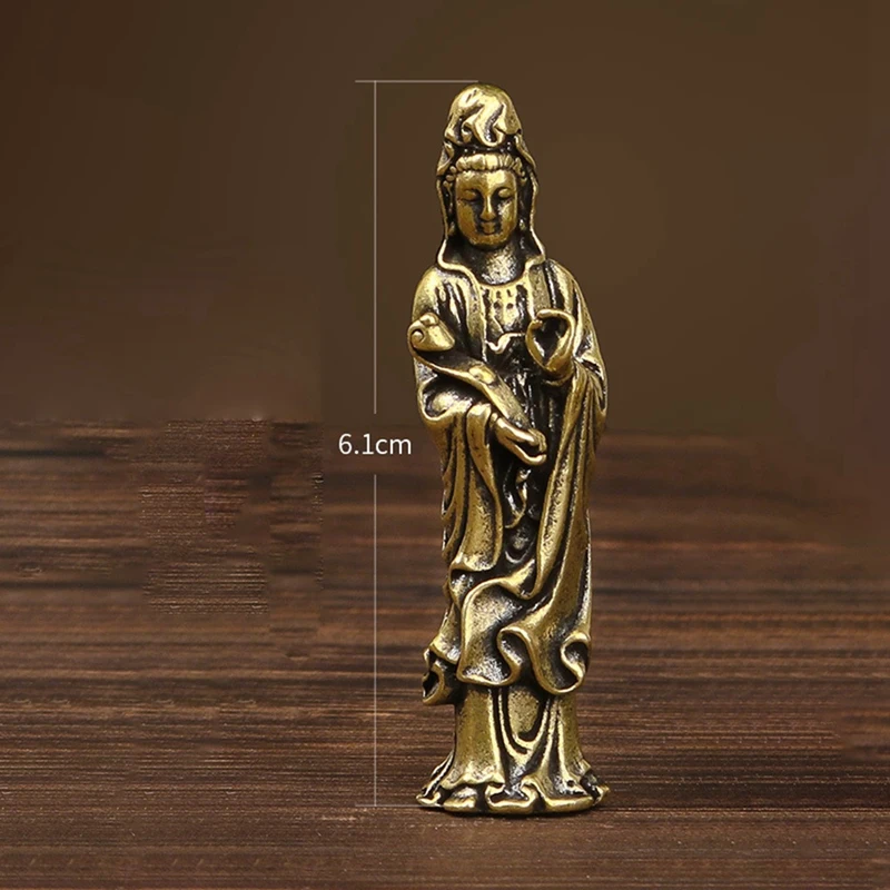 Miniature Buddha Guan Yin Bodhisattva Bronze Buddha Bronze Statue For Small Landscape Decoration Antique Bronze Ware