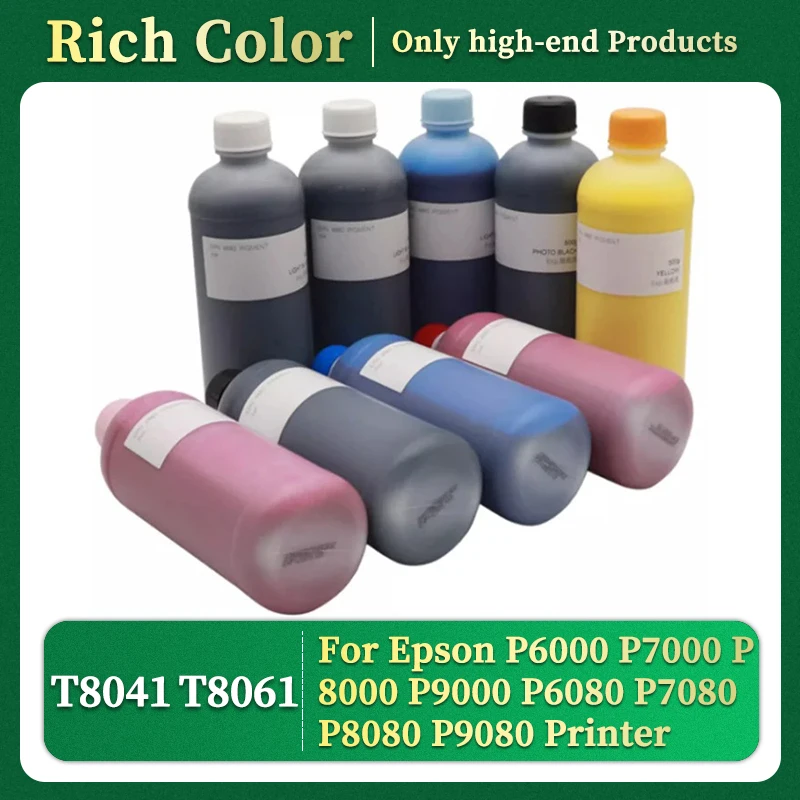 1000ML Pigment Ink For Epson P6000 P7000 P8000 P9000 P6080 P7080 P8080 P9080 Inkjet A wide format Printer Ink T8041 T8061 Ink