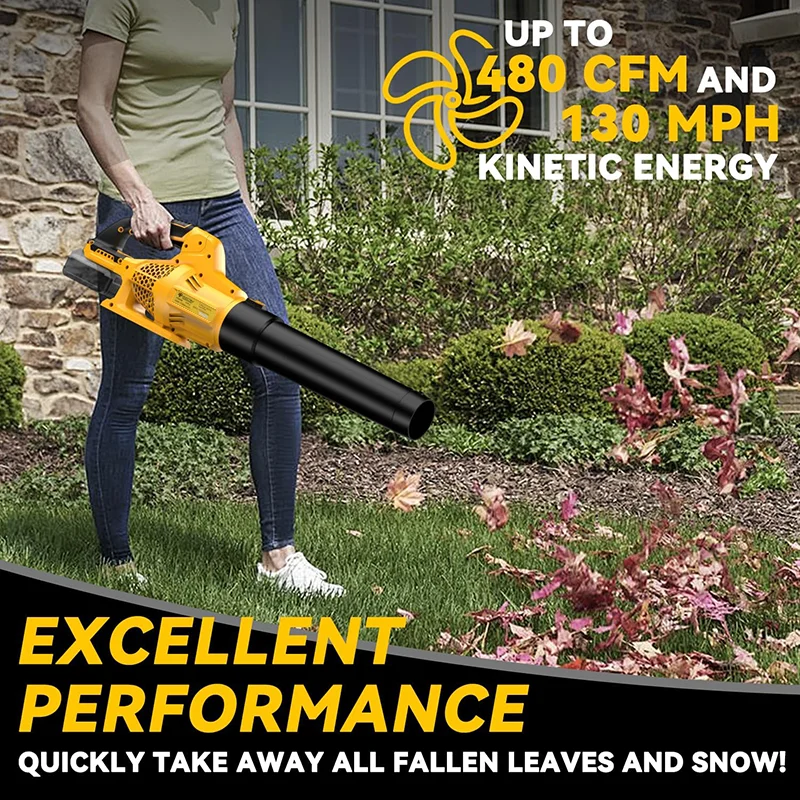 Cordless Power Powerful Leaf Blower Turbine Culvert Handheld Blower Patio Home Power Tool For Dewalt 20V Battery Pin