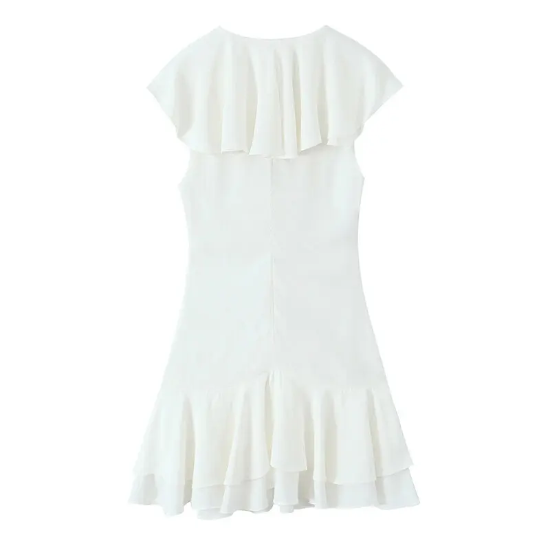 Vestido curto f da moda, primavera 2025, com laço de borboleta, camadas decorativas multifuncionais, estilo casual par...