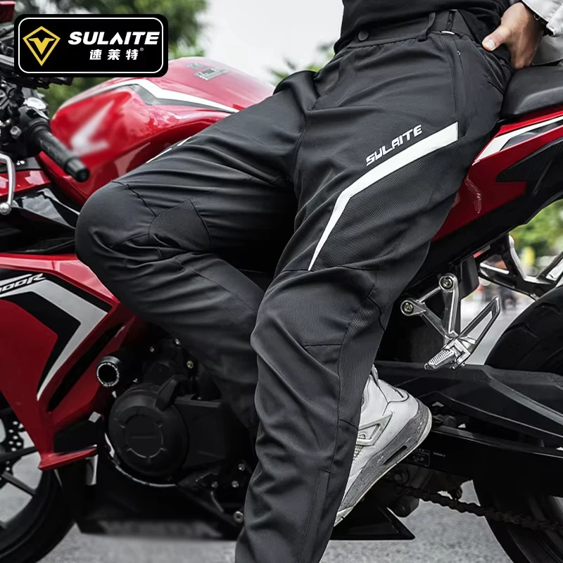 Summer Motorcycle Pants Men Women Universal Breathable Mesh Motocross Motorbike Riding Trouser Pantalon Built-in Protective Pads - Image 6