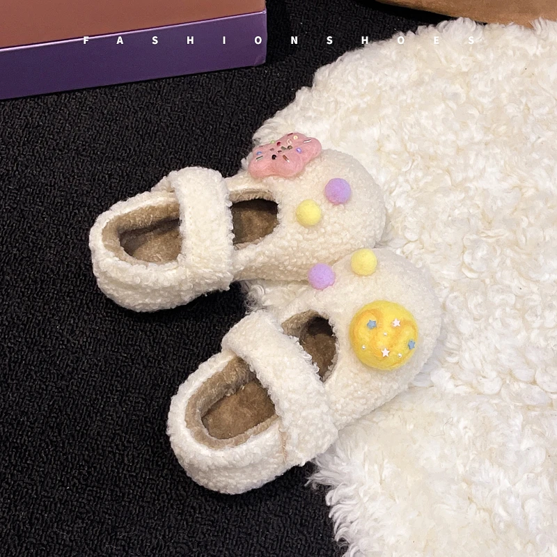 

Kids Princess Warm Shoes Suede Fashion Girls Flat Shoes Hook&loop Soft 2025 Winter New Children Casual Shoes Non-slip Comfort