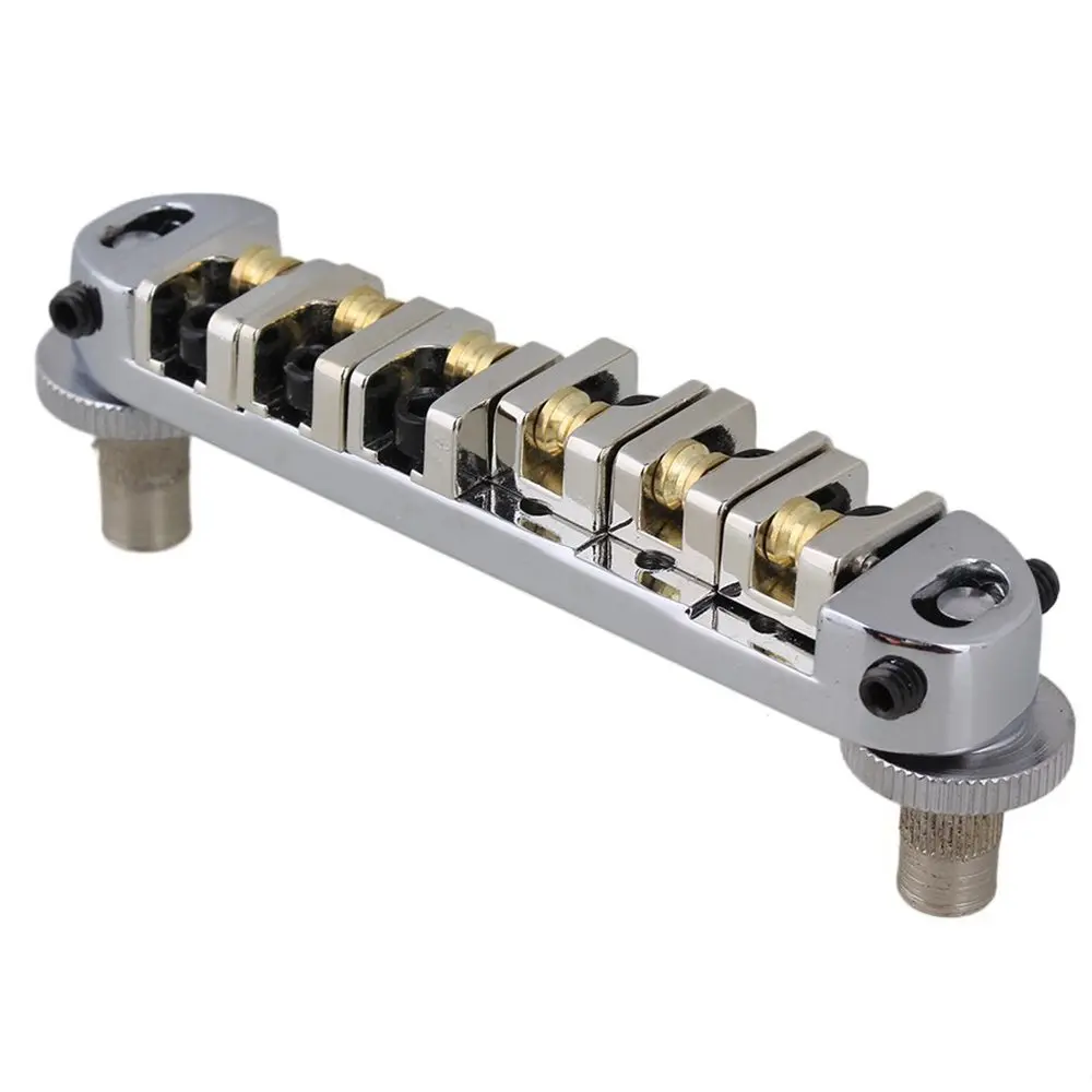 Roller Saddle Bridge com Postes e Spanner para guitarra elétrica, prata