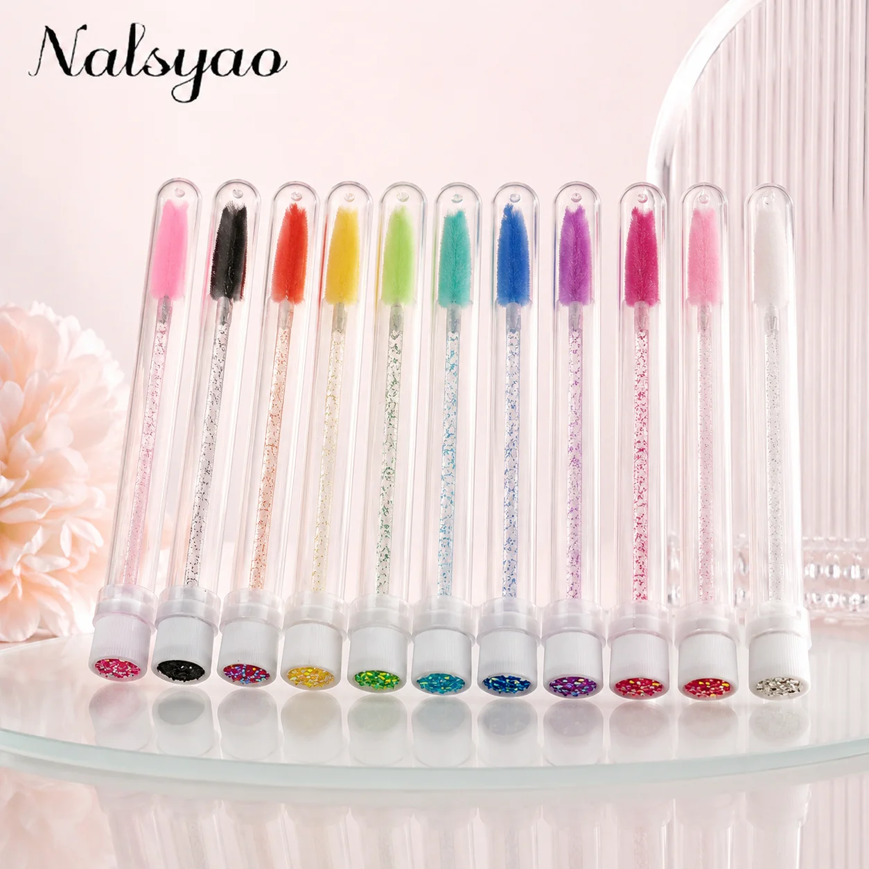 Disposable Mascara Wands Eyebrow Brush Applicator EyeLash Brushes 50pcs Reusable Eyelashes Brush Tube for Eyelash Extension