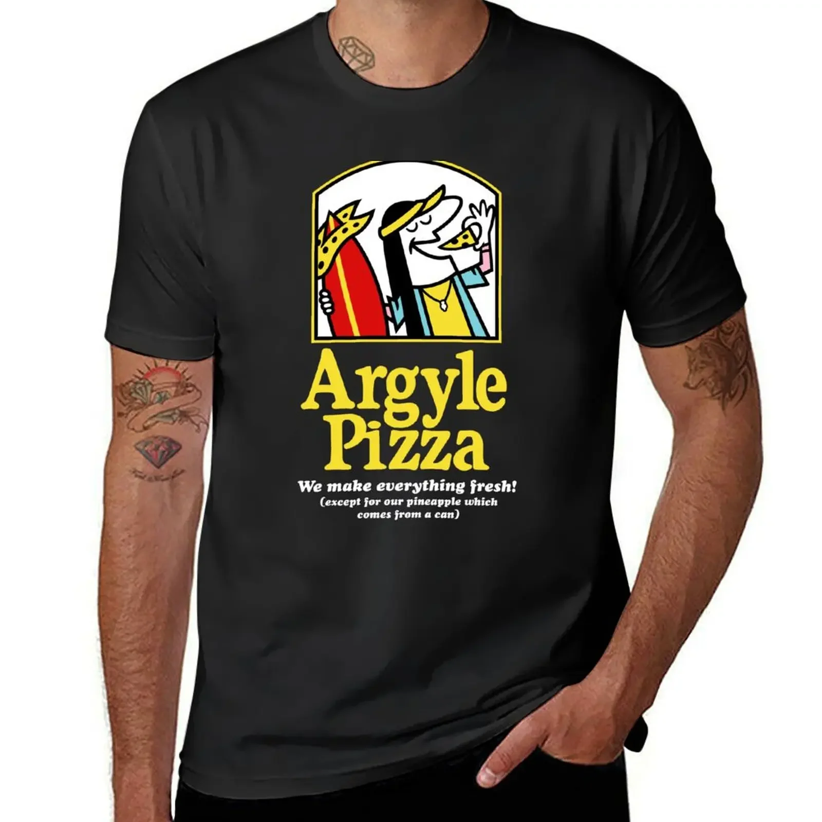 Argyle Fresh Pizza v2 T-Shirt cotton graphic tees man t shirt summer tops Blouse mens clothing