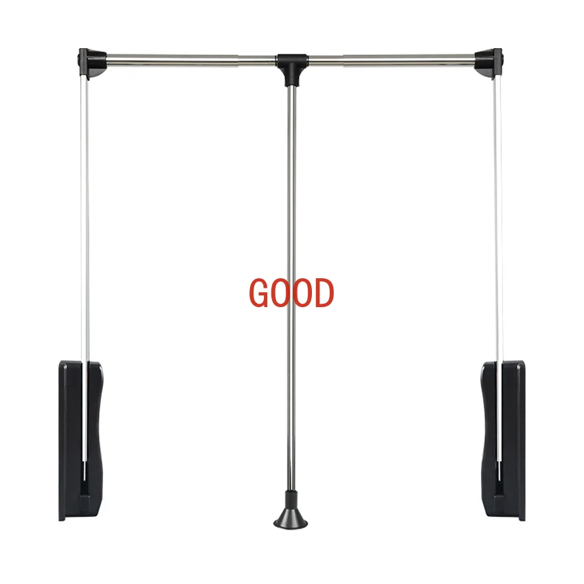 Wardrobe Lifting Clothes Rail Clothes Hanger Damping Buffer Hanger Wardrobe Multifunctional Hardware Rod Load-bearing 12kg