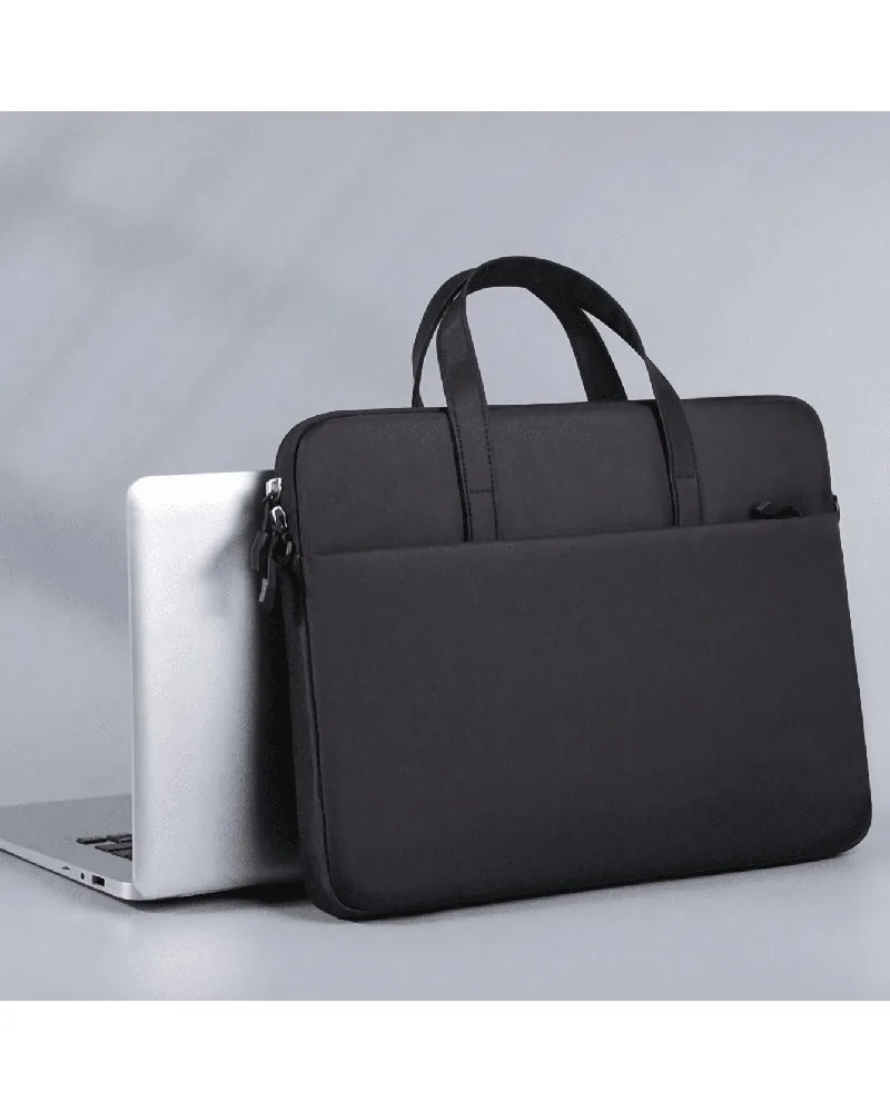 

Solid Color Logo Printed Laptop Bag Portable Business Commute Shoulder Crossbody Bag
