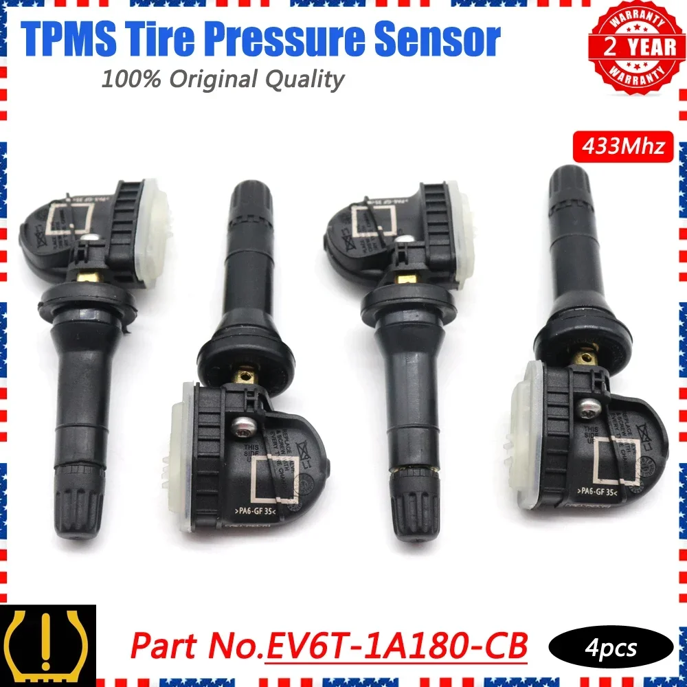 

XUAN 4PCS Tire Pressure Sensor TPMS 433Mhz For Ford F-150 Fiesta Focus F-Series Ka+ Kuga Mondeo EV6T-1A180-CB EV6T-1A150-CB