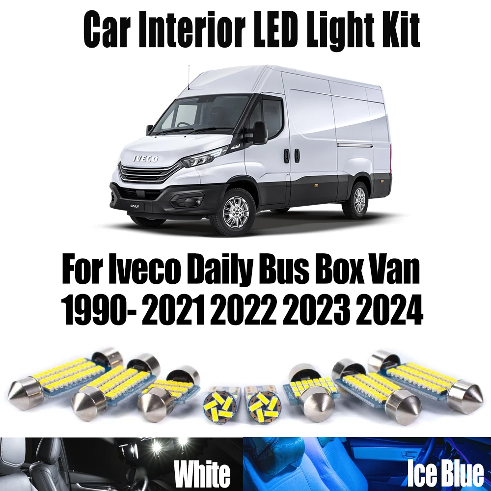 Canbus LED Interior Map Dome Light Car Reading Bulbs Kit For Iveco Daily Bus Box Van 1990- 2020 2021 2022 2023 2024 Accessories