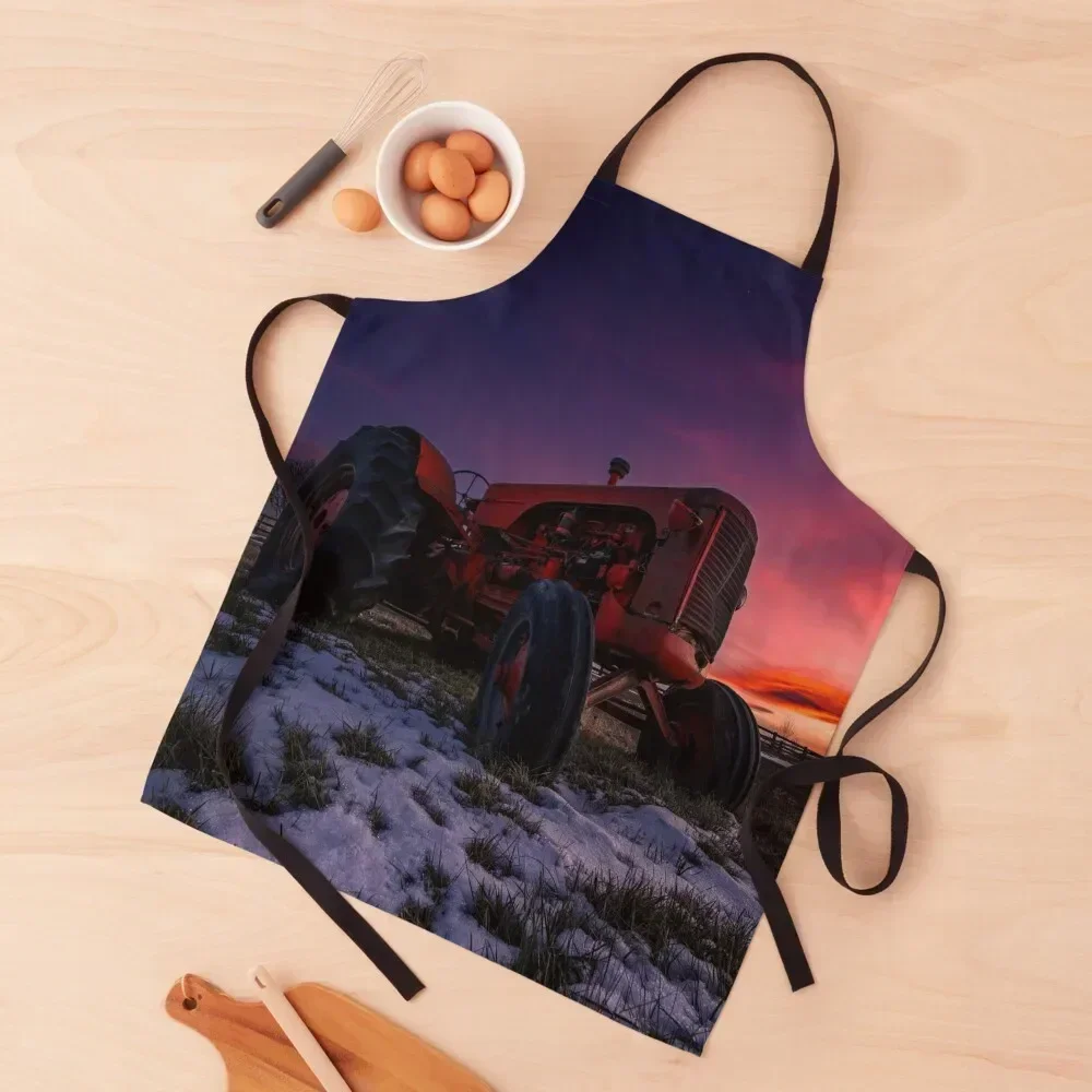 

Red Case Tractor Sunset - vertical Apron Kitchen Items For Home kindergarten teacher bib chef costume Apron