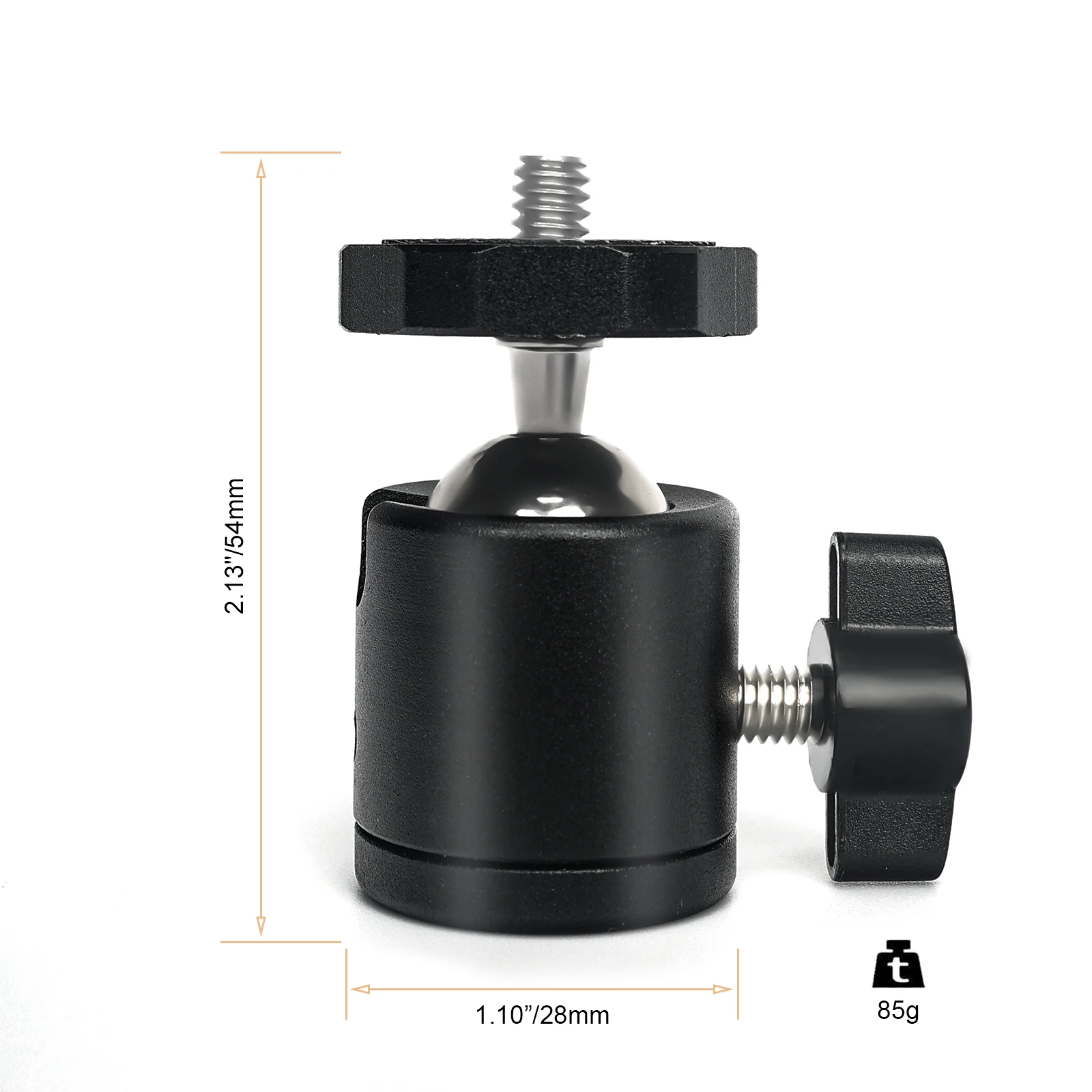 Aluminum Mini Tripod Head Ball with 1/4\