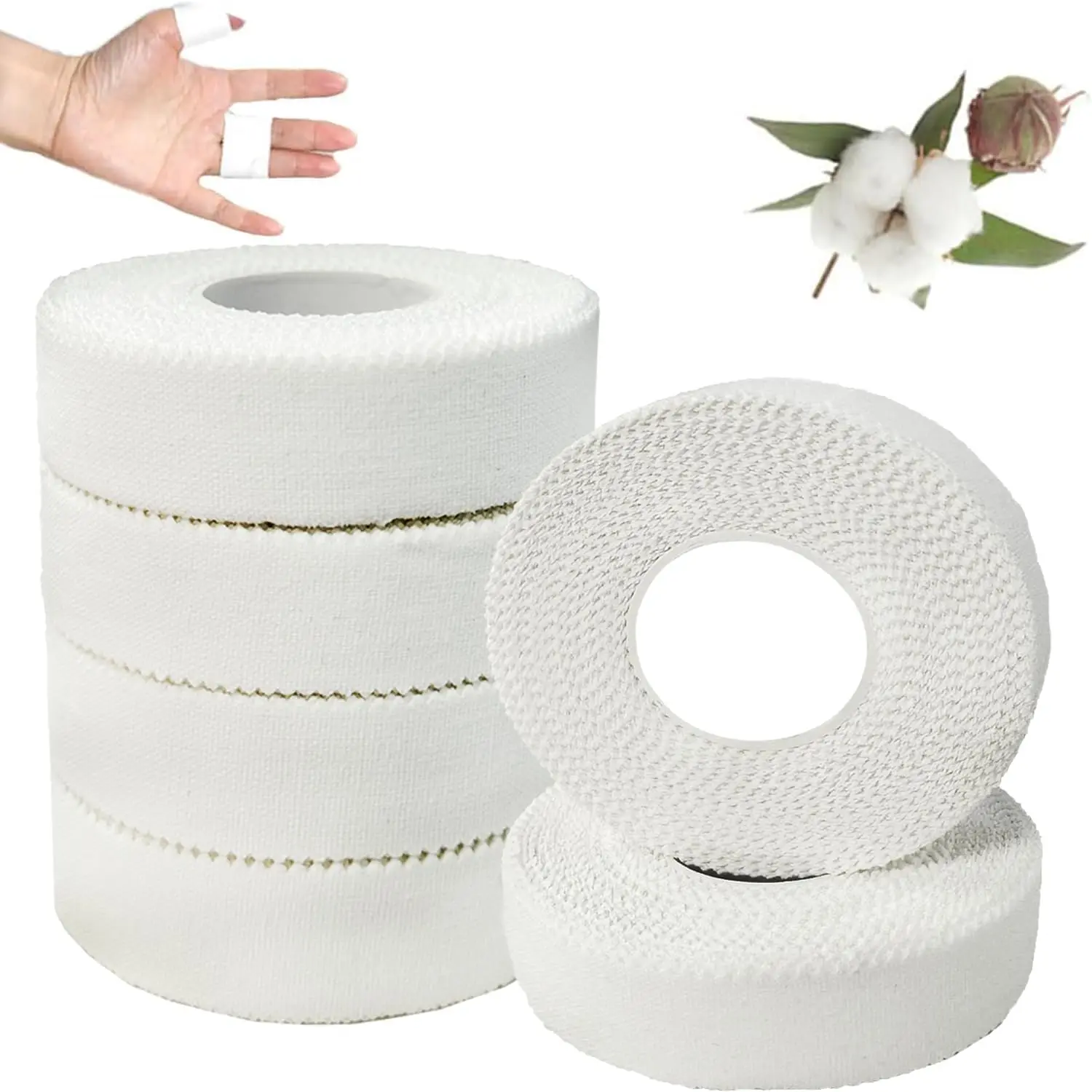 

3/6pcs Athletic Tape for Fingers Feet Sweat Volleyball Tape for Jiu Jitsu Bouldering Rock Climbing15cm (White) Easy Tear