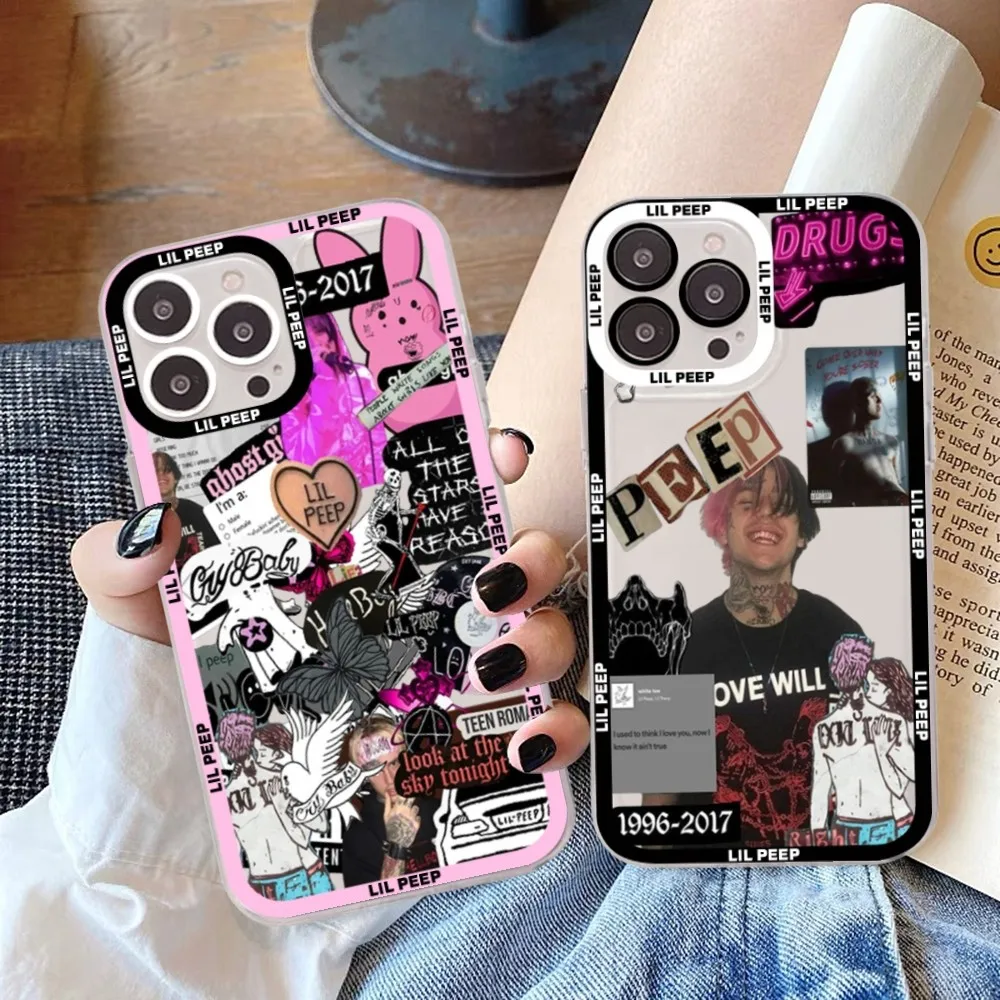 Hip Hop Rapper Lil P-Peep Phone Case For iPhone 11 12 13 14 Mini Pro Max XR X XS TPU Clear Case