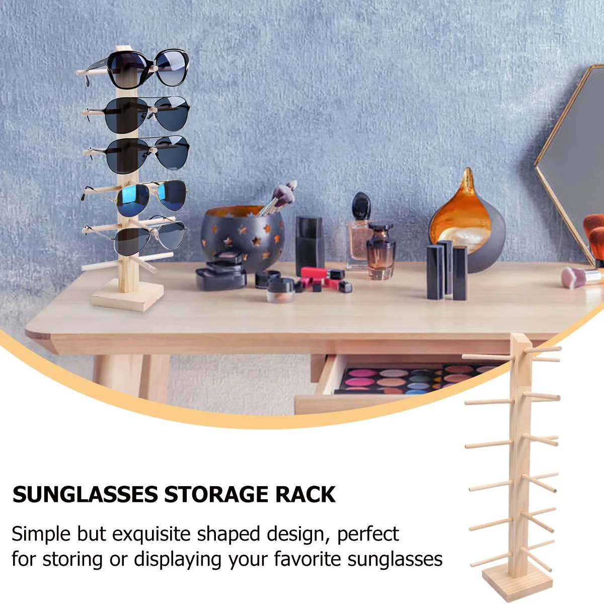 Desktop Eyeglass Holder Wooden Glasses Frame Sunglasses Display Stand Bracket Woman Cute