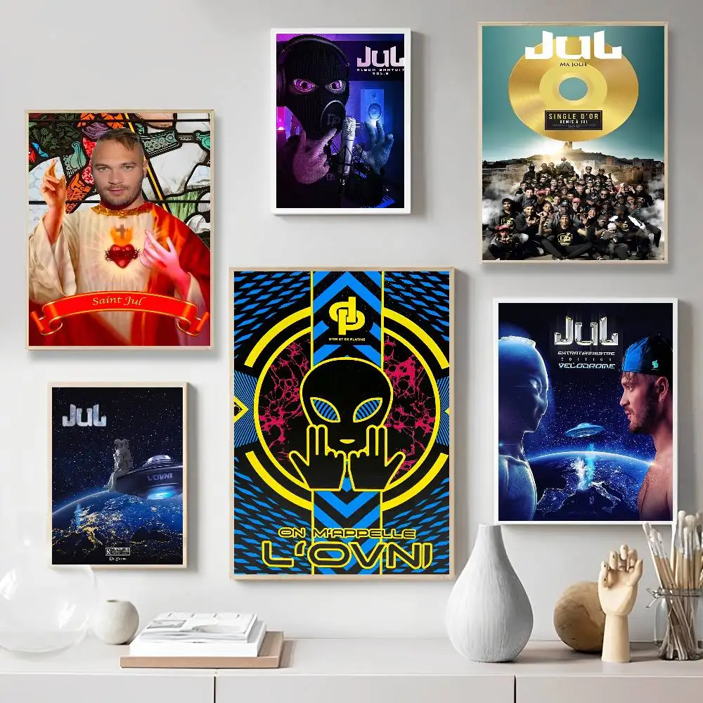 JuL C'est Quand Qu'il S'eteint Rapper Self-adhesive Art Poster HD Quality Wall Art Retro Posters For Home Home Decor