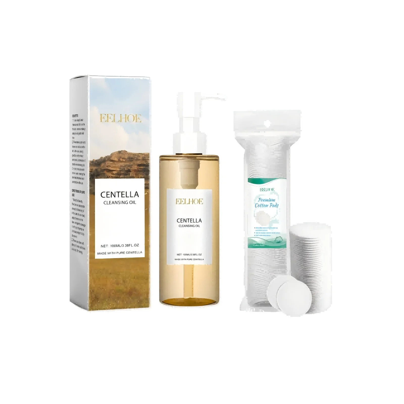 Aceite limpiador Facial hidratante Centella, cuidado de la piel, limpieza de poros suave y fresca, almohadillas desmaquillantes, herramientas y accesorios de maquillaje