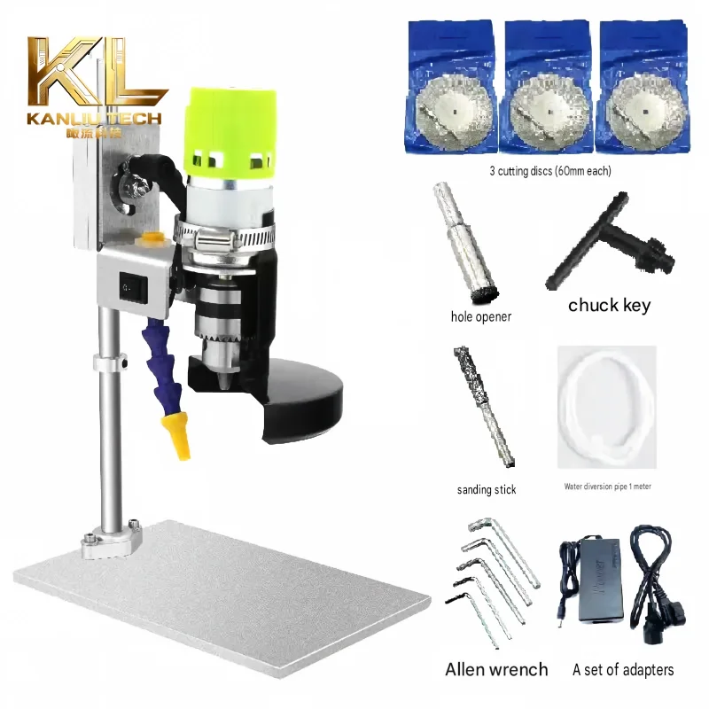 Electric Rotary Glass Wine Bottle Cutter Machine 12-24V 7 Speed Adjustable 6000RPM DIY Beer Bottle Cutting Tool for Glass Craft