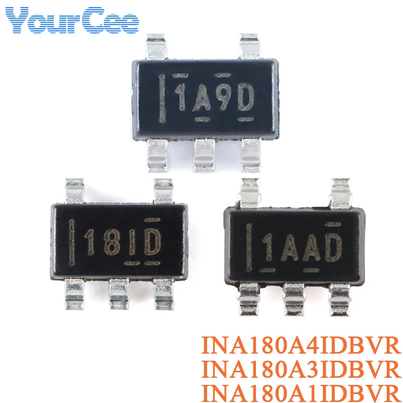 10Pcs INA180A4IDBVR INA180A3IDBVR INA180A1IDBVR INA180 INA180A SOT-23-5 Current Sensing Amplifier Chip