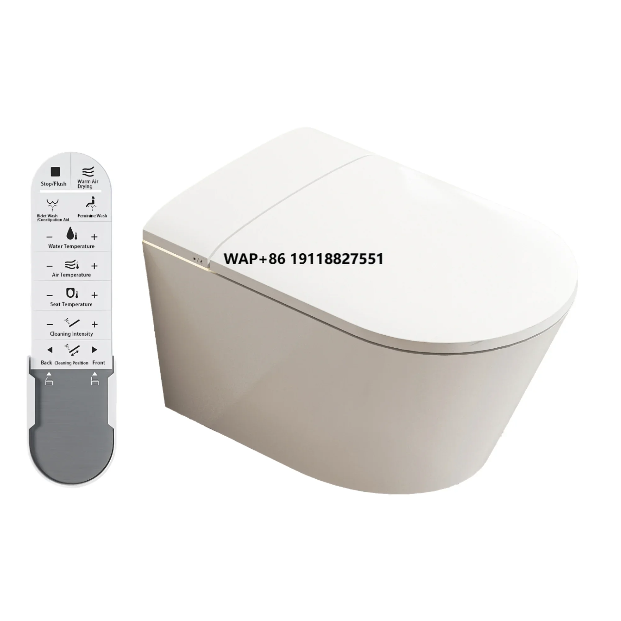 

Fully Automatic Smart Remote Control Toilet with P-Trap Heated Seat Tropical Sterilization for Women Buttocks Washing