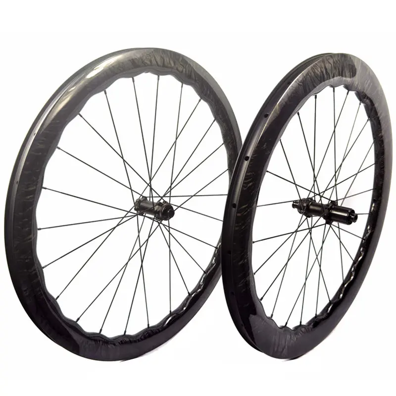 

BIKEDOC Waved Carbon Wheelset Disc brake 700C Bicycle Road Wheels Tubeless