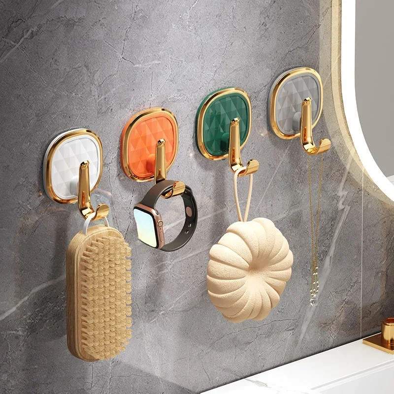 Light Luxury Bathroom Towel Hook Strong Adhesive Non Perforated Wall No Trace Wall Sticky Hook Behind The Door Kitchen