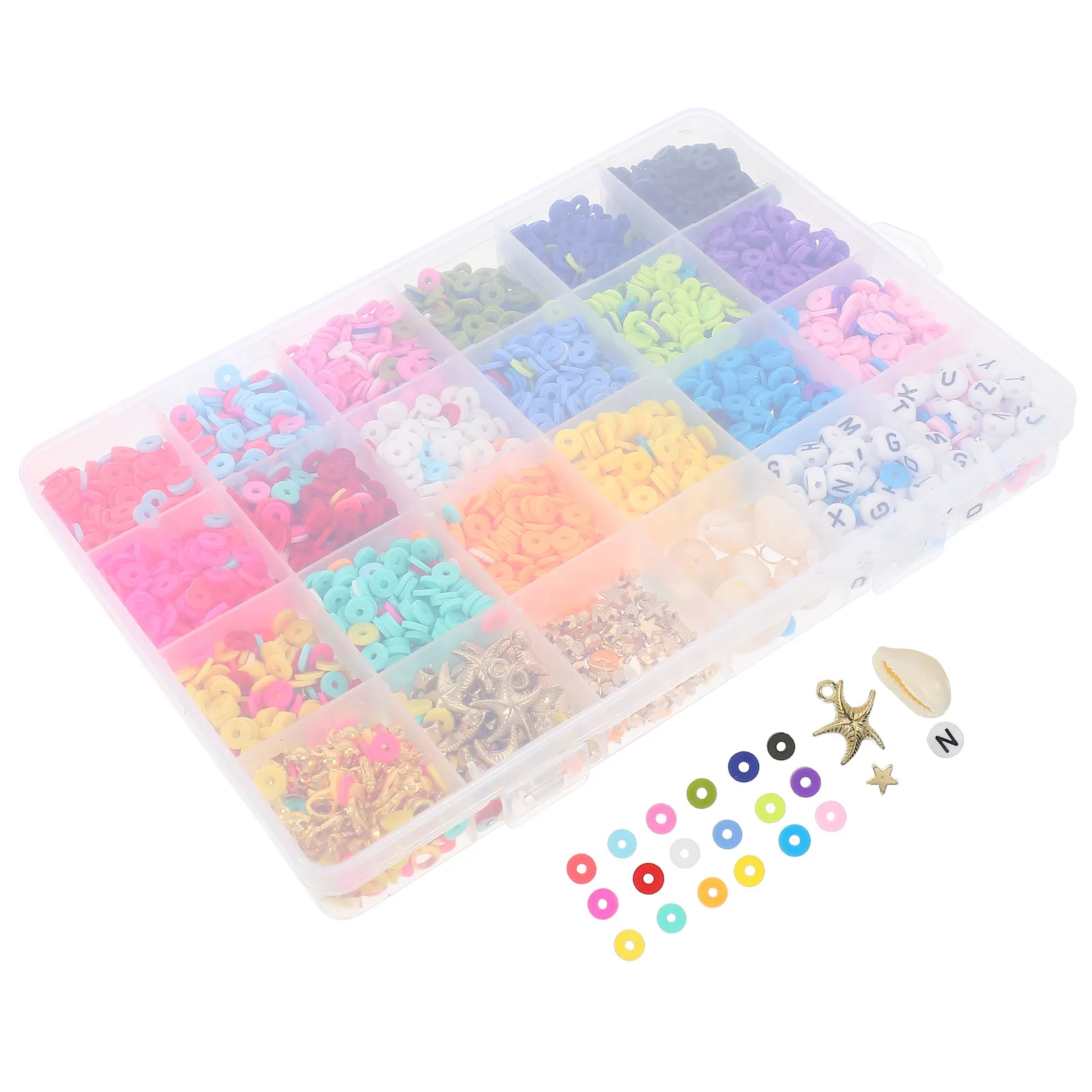 

1Set Colorful Flat Beads Craft Making DIY Jewelry Accessories for Bracelet Necklace Pendant Decoration Polymer Clay Spacer Beads