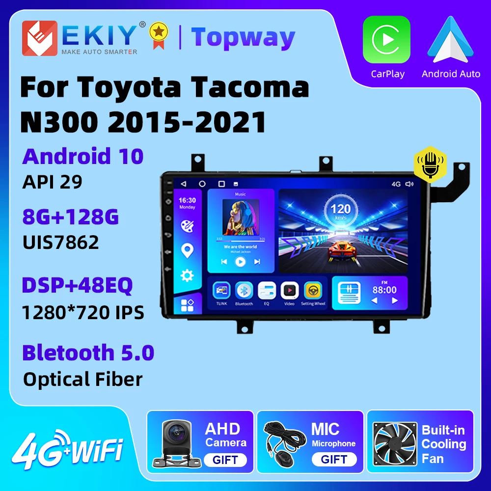 

EKIY Wireless CarPlay Android Auto Radio For Toyota Tacoma N300 2015-2017 Android 10 4G WIFI Multimedia GPS 2din GPS Navigation