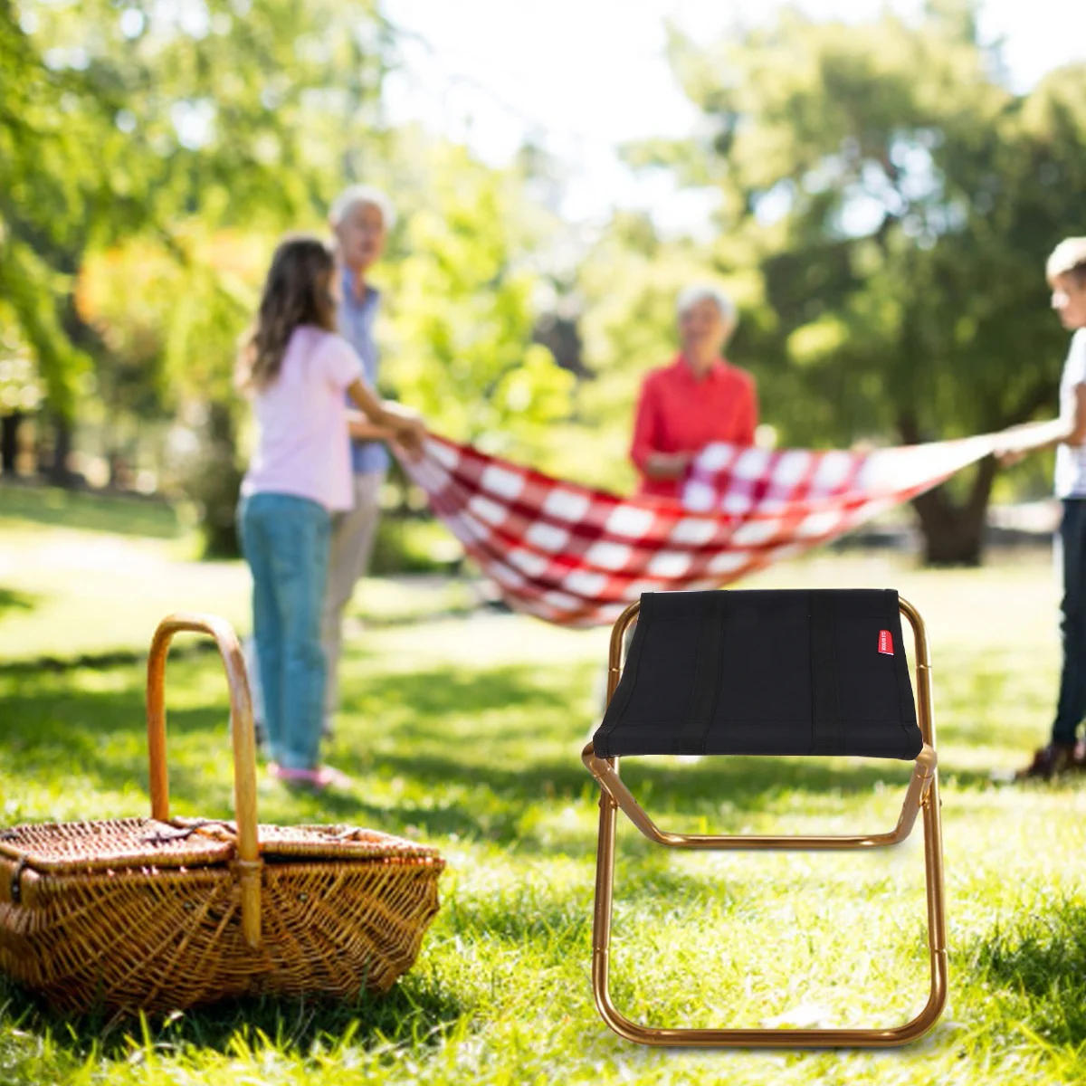 

Black Xl Folding Stool Aluminium Alloy Portable Chair Stable for Outdoor Camping Fishing Picnic Folding Chair Fishing Stool