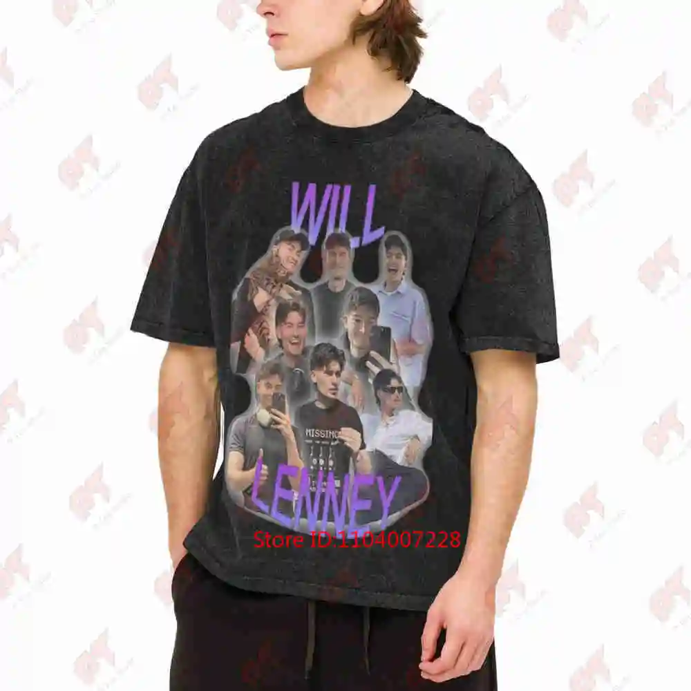 Will Lenney Willne Uni Bootleg Vintage Washed Tee Pure Cotton T-Shirt